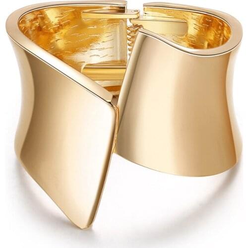 ORNAPEADIA Hot Sale Bracelet for Women Popular Mirror Word Personality Simple Broad Side Symmetrical Opening Spring Bracelet