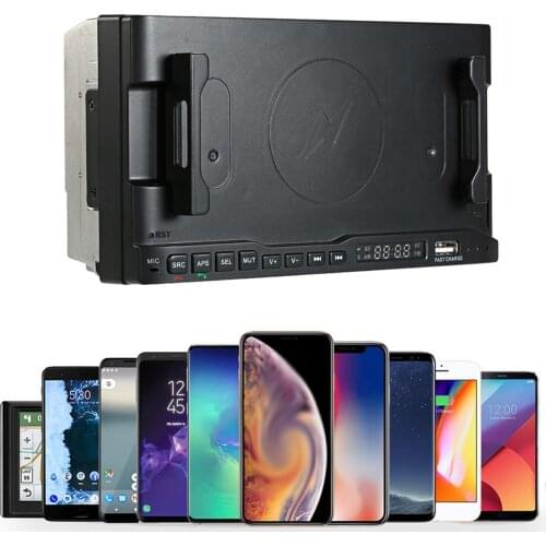 Multifuctional Car Phone Holder Navigator BT 5.0 Radio Player with Wireless Charger USB Fast Charger + Car MP3/AM/FM Player