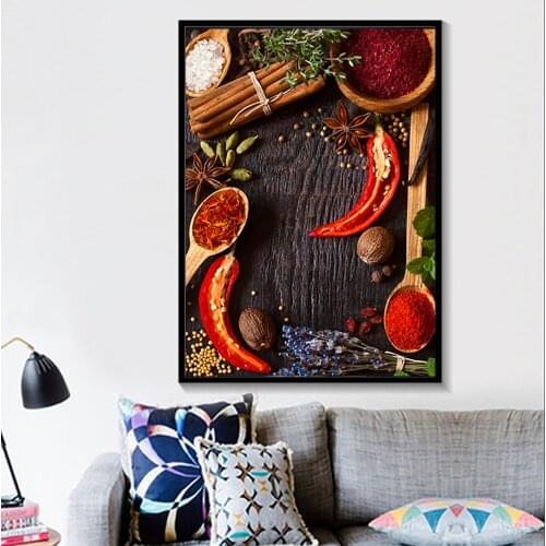 Rock Sugar Star Anise Pepper Canvas Painting Wall Art Posters And Prints Modern Kitchen Wall Pictures For Dining Room Decoration