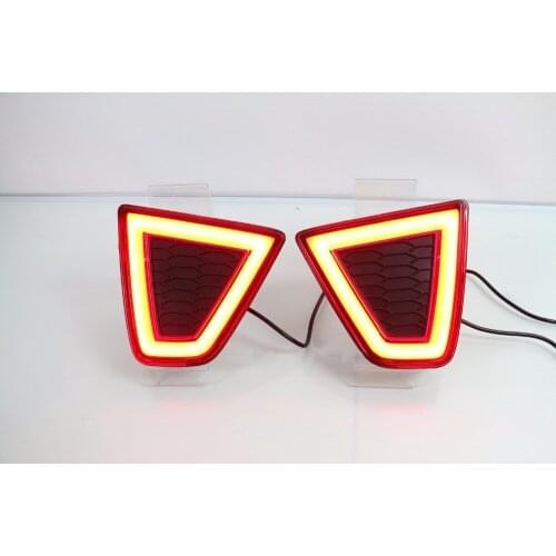 Eosuns Night Running Light + Brake Light + Turn Signal, Rear Bumper Light, Reflector for Honda Jazz 2014 2015, Wireless Switch