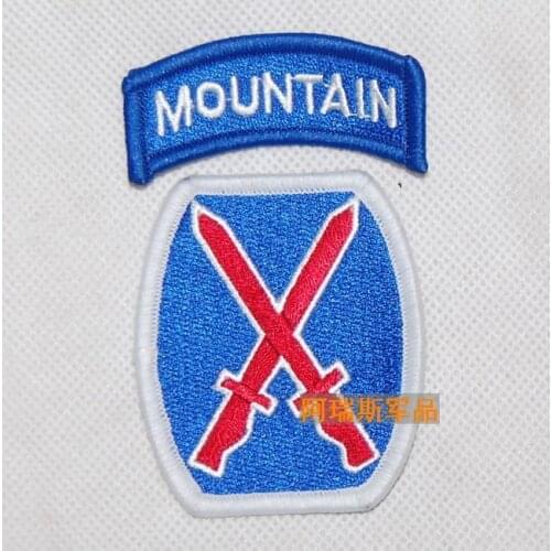 US 10TH MOUNTAIN DIVISION NEW BLUE PATCH W/TAB 2 PIECE JACKET MILITARY PATCH INSIGNIA