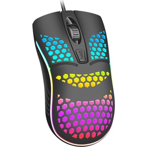 2020 New Lightweight Wired Mouse Hollow-Out Gaming Mouce Colourful Breathing Light Home Office Computer Wired Gaming Mouse