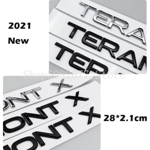 2021 New Letters Emblem for VW TERAMONT X Car Styling Trunk Middle Nameplate Logo Sticker for Volkswagen Matt Gloss Black Chrome