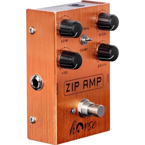 ZIP AMP Overdrive Pedal Strong Compression with Gain and COMP Switch for Rocker Electric Guitar Effect