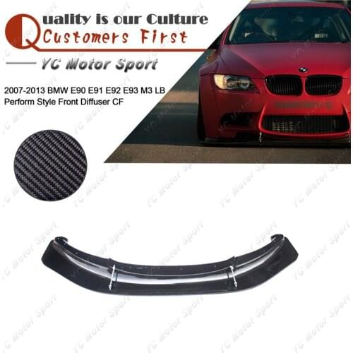 Car Accessories Carbon Fiber Front Diffuser Fit For 2007-2013 E90 E91 E92 E93 M3 LB Perform Style Front Lip with Rod