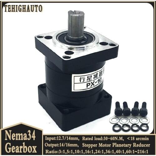 Step-down Gearbox Nema 34 Planetary Reducers Gear 86mm Speed Ratio 3:1 Input 14mm Stepper Motor Reducer Nema34 CNC Kits Gearbox