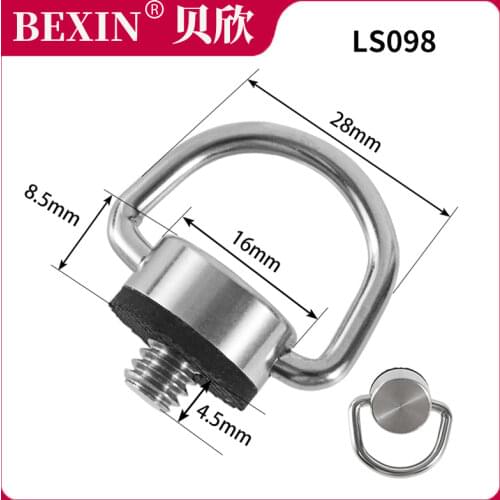 Portable shoulder strap camera screw C-ring buckle with handle, inch size 1/4 screw, stainless steel quick release screw