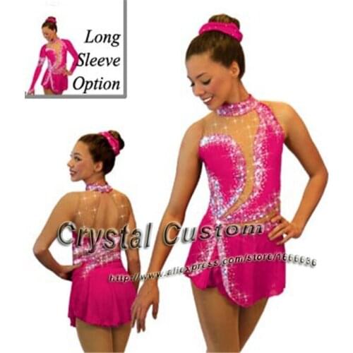 Professional Customized Ice Skating Dresses For Girls With Spandex Graceful New Brand Ice Skating Competition Dress DR2621
