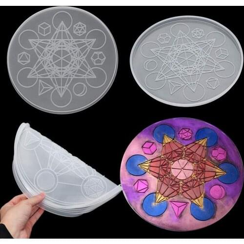 Epoxy Resin Silicone Mould Compass Divination Mold for Resin Form Constellation Compass Tarot Card Casting Molds Diy Crafts