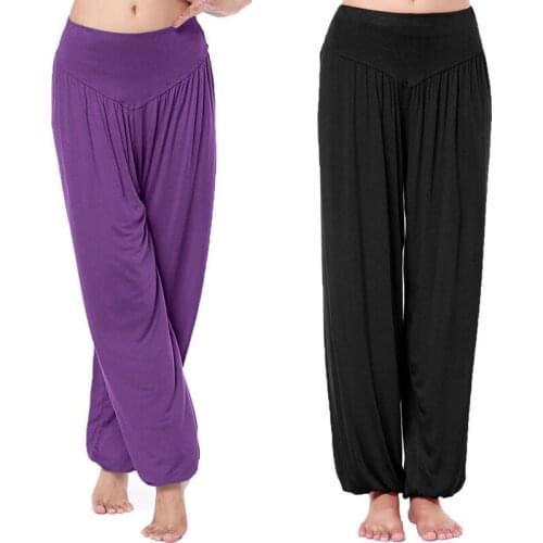 Loose Women Long Pants Harem Yoga Model Dancing Trousers Casual Hippy Baggy Wide Belly Dance Comfy Boho Beach Pants