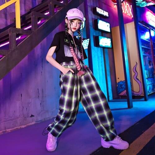 Girls Hip Hop Dance Costumes Kids Jazz Street Dancing Clothes Modern Stage Outfits Children Cheerleader Performance Wear DN8858