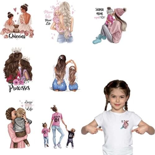 Fashion Woman Girl Pattern Iron On Patches Mini Size 7Pcs/Lot Thermal Press Diy Vinyl Washable Hoodies Thermal Sticker Patch