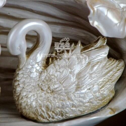 European-style home accessories resin ornaments ceramic vase wholesale creative living room swan couple VASE SBJ15