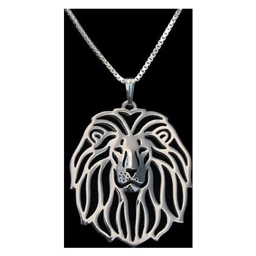 Lion jewelry - Gold and silver pendant and necklace jewelry Simple abstract animal free ship 12pcs/lot
