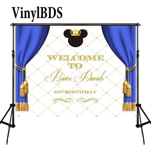 VinylBDS Photography Backdrops Custom Photo Backdrops Children Photo Background Birthday Blue Curtain Background Photography
