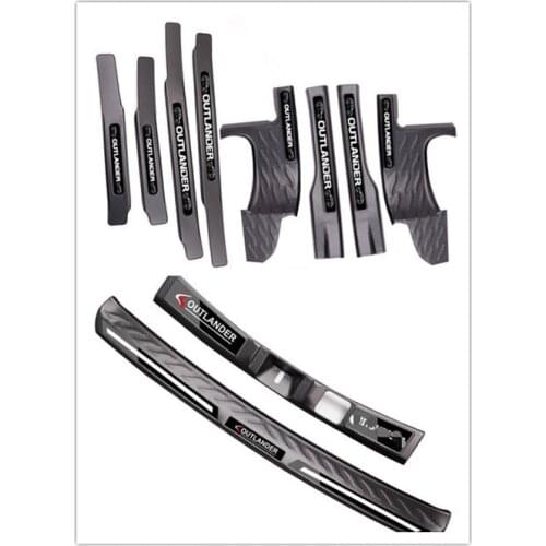 High-quality stainless steel Carbon fiber Tread Plate Trim Scuff Plate/Door Sill Door Sill For Mitsubishi Outlander 2013-2019