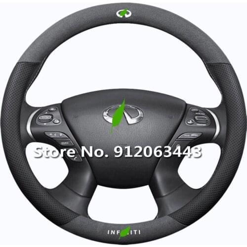 Suede Leather Car Steering Wheel Cover for Infiniti QX30 QX40 QX50 QX56 QX60 QX70 QX80 Q30 Q45 Q50 Q60 G25 FX35 EX27 Q50 JX M37