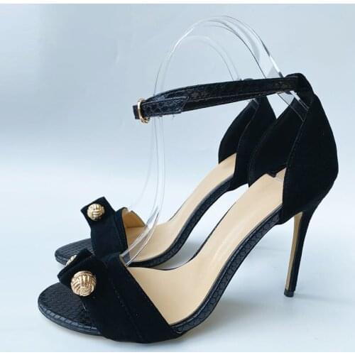 2021 New Summer Fashion Design Women Sandals Black Ankle Strap High heels Ladies Sandals Open Toe Shoes