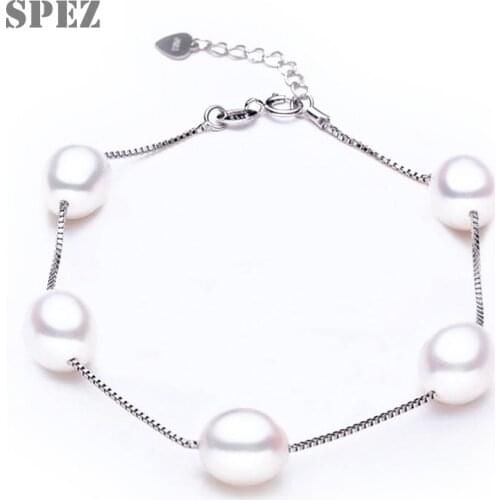 Charm Bracelet Pearl Jewelry Natural Freshwater Pearl Genuine High Quality 925 Sterling Silver Pearl Bracelets For Women Gift