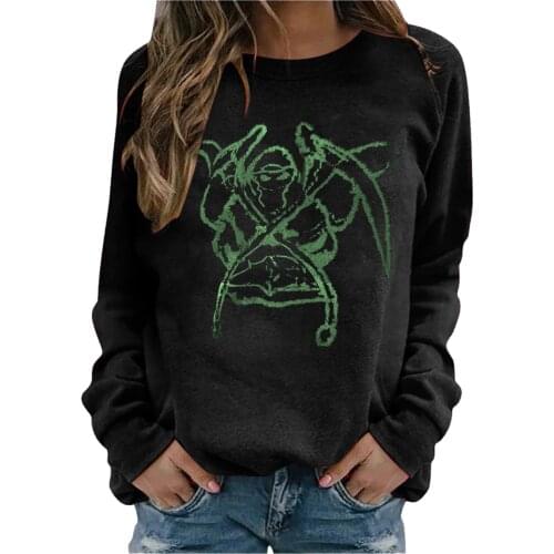 2021 New Summer E-Girls y2k 90s Women Casual Loose Sweatshirts Adults Cartoon Print Long Sleeve Round Neck Hoodies Autumn