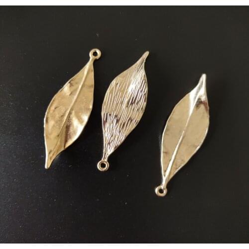 10pcs 47x15.5mm Metal Alloy KC Gold Plated Leaf Pendant Charms DIY Handmade Jewelry Accessories