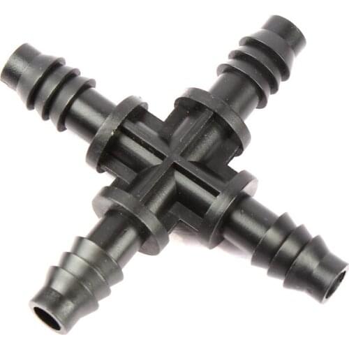 100pcs Agricultural Drip Irrigation Hose Connectors 8~9mm Greenhouse Water Pipe 4 Ways Splitters Watering System Cross Joint