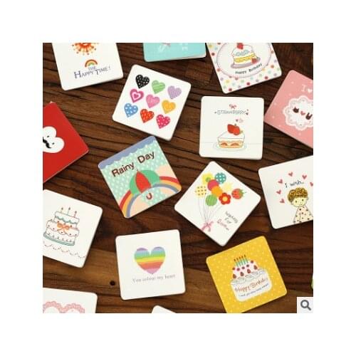 168pcs/lot Birthday Greeting Card Mini Greeting Cards Happy Lifestyle Cartoon DIY Cards Gift Cards Postcard for Friends CN-1009