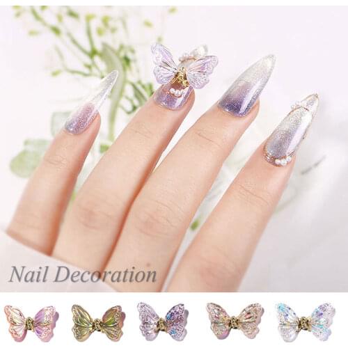 3D Resin Butterfly Glitter AB Nail Art Rhinestones Decorations Lovely Nail Polish Jewelry DIY Decals Manicure Accessories