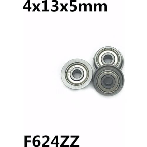 50Pcs F624ZZ 4x13x5 mm Flange bearing Deep groove ball bearing High quality F624Z