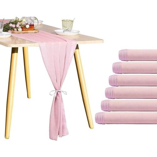6 PCS Table Runners 10Ft Table Runner for Wedding Rustic Wedding Reception Bridal Shower Boho 28X120 Inches