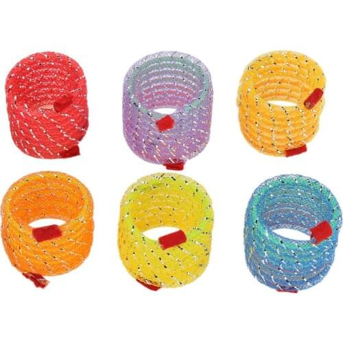 6pcs Funny Pet Cat Interactive Toy Spring Line Tube Kitten Chasing Teasing Toys for Small and Medium-Sized Cats Dogs to Play