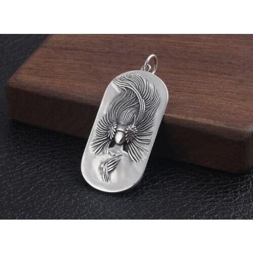 925 STERLING SILVER peacock king men Jewelry Pendant charm A5137