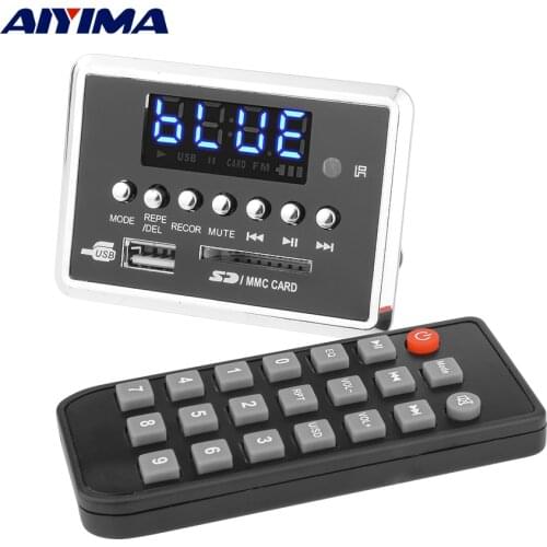 AIYIMA Bluetooth 5.0 MP3 Decoder Board AUX FM Radio Recording Audio Music Decoding Module DIY Sound Speaker Home Amplifier