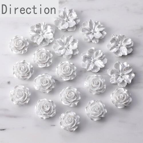 Acrylic white pearl light rose camellia flower resin patch diy handmade earrings earrings material accessories