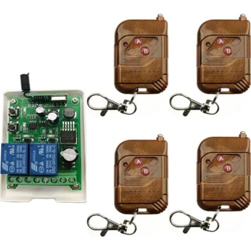 DC12V 24V 36V 48V 2CH RF Wireless radio Remote Control Switch receiver transmitter universal lighting 433mhz