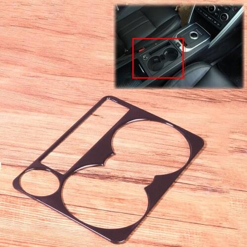 Piano Black ABS Car Interior Console Water Cup Holder Frame Trim Sticker Fit For Land Rover Discovery Sport 2015-2017 2018 2019