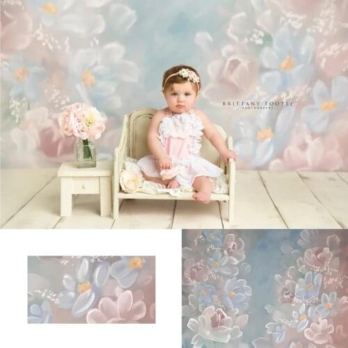 Flowers Backdrop Girls Wedding Cake Smash Newborn Baby Photography Background 1st Birthday Party Backdrops