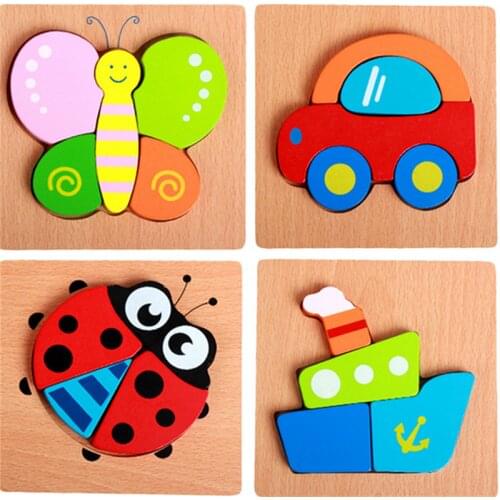 Montessori Materials Children Jigsaw Board Educational Wooden Toys For Toddlers Puzzle Tangram Cartoon Owl Baby Toys