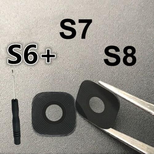 For Samsung Galaxy S6 Edge Plus S7 Edge S8 Plus S9 Plus Original Phone Housing Back Camera Glass Lens With Adhesive + Tools