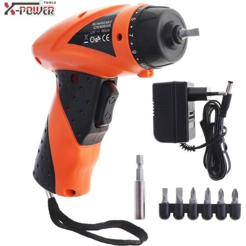 AC EU 220V Handle Rechargeable Electric Screw Driver 4.8V with LED Lighting and Bidirectional Switch for Household Maintenance