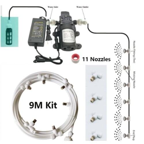 Spray disinfection electric pump misting spray system with 6 -18m pipe for choosing