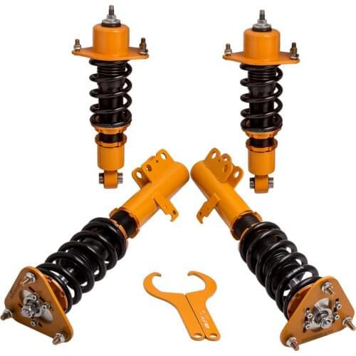 Golden For 05-10 Scion TcD Full Coilover Struts Shock Suspension Kit Adj Height Twin-Tube Damper Coilovers Front Rear TOp Mount