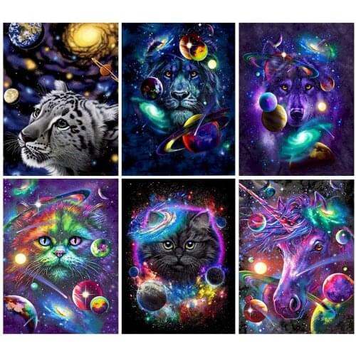 GATYZTORY 60x75cm Frame Painting By Numbers Color Animals On Canvas Pictures By Numbers Home Decoration DIY Minimalism Style