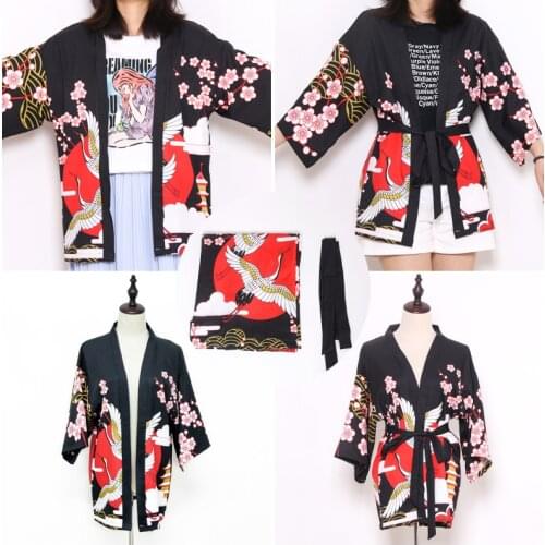 Woman Kimonos Samurai Costumes Japanese Girl Printed Kawaii Yukata Kimono Harajuku Style Shirt Japan Embroidery Haori Cardigan