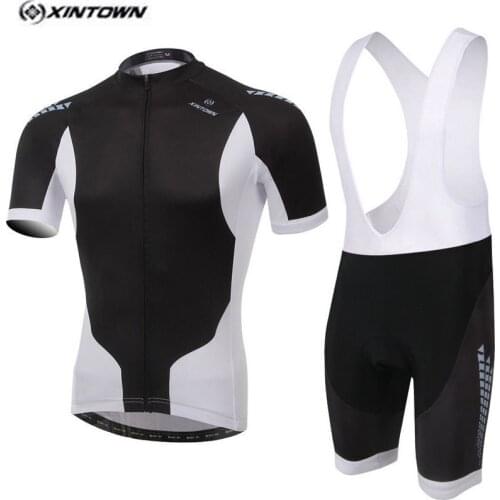 XINTOWN Pro Bike Jersey Bib Shorts Set Men Cyling jersey Cool Ropa Ciclismo Cycling Top Bottom Riding mtb Bicycle Clothing Suits