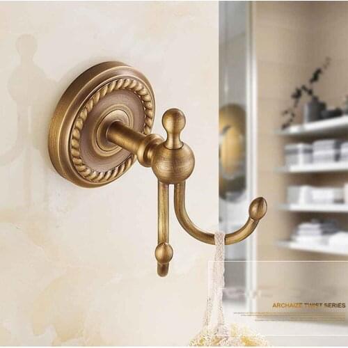 Robe Hooks Solid Copper Cloth Hook Bathrobe Clothes Hanger Coat Hangings Rack Wall Mounted Towel Hook