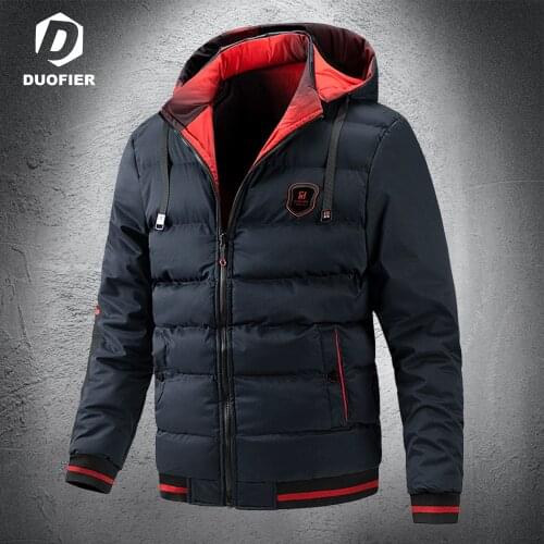 New Jacket Men Hooded Soft Parkas Winter Warm Outerwear Brand Slim Male Coats Casual Windbreaker Quilted Jackets Two Sides Wear