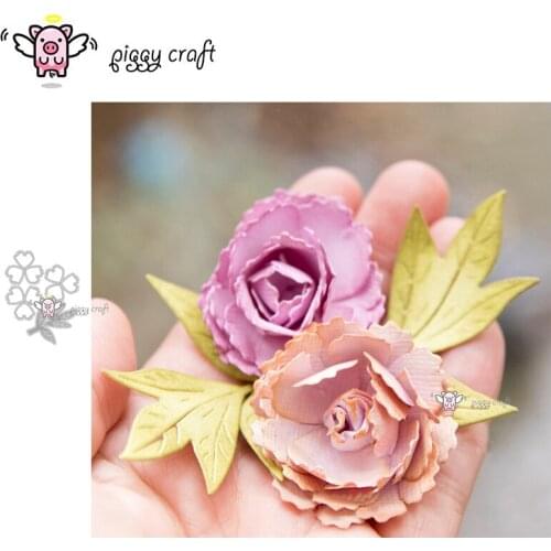 Piggy Craft metal cutting dies cut die mold Flower leaf decoration Scrapbook paper craft knife mould blade punch stencils dies