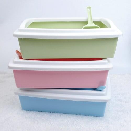 Cat litter bowl anti-splash double-layer semi-closed sand basin plastic extra large cat toilet pot pull small cat supplies