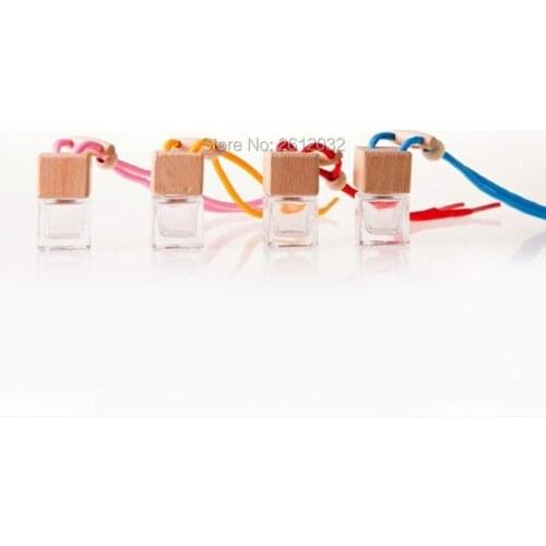 Fashion MINI Square Essential Oil Bottle Car Perfume Vials Hanging Bottles Interior Decoration free shipping F2017159